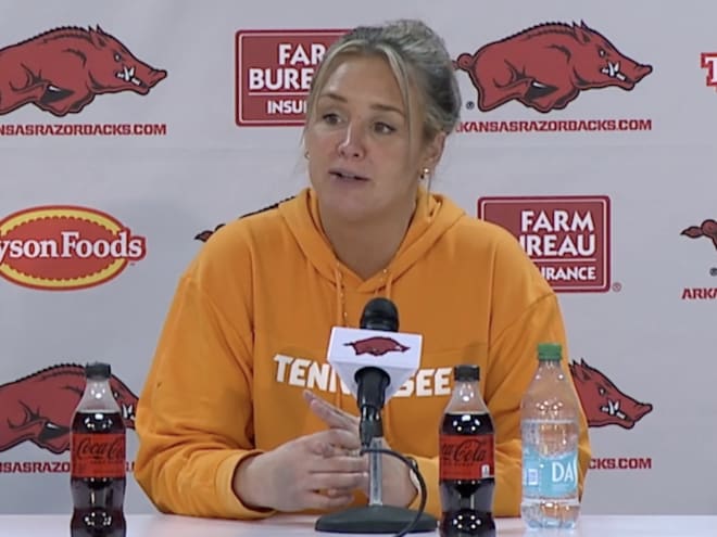 WATCH: Lady Vols coach Kim Caldwell reacts to Tennessee's win over Arkansas