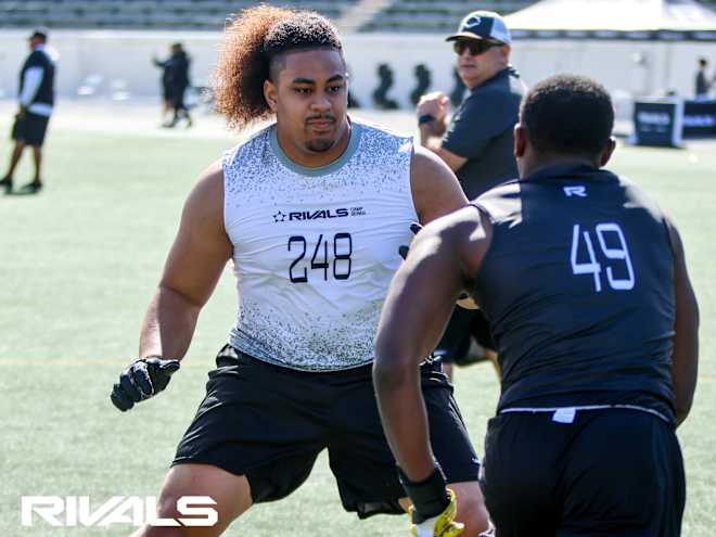 WATCH: New Cal OL commit Elisha Faamatuainu at Rivals Camp LA