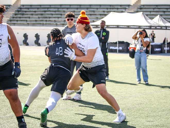 WATCH: USC OL targets compete at Rivals LA camp