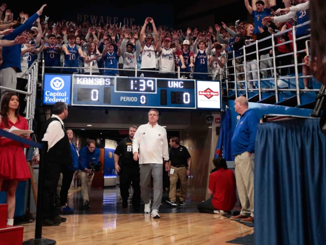 WATCH: Bill Self talks after No. 1 Kansas slips past No. 9 UNC, 92-89