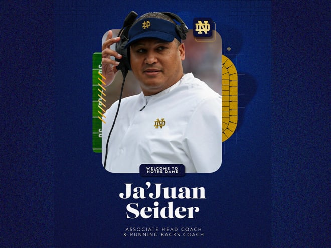 Notre Dame makes official the hiring of running backs coach Ja'Juan Seider