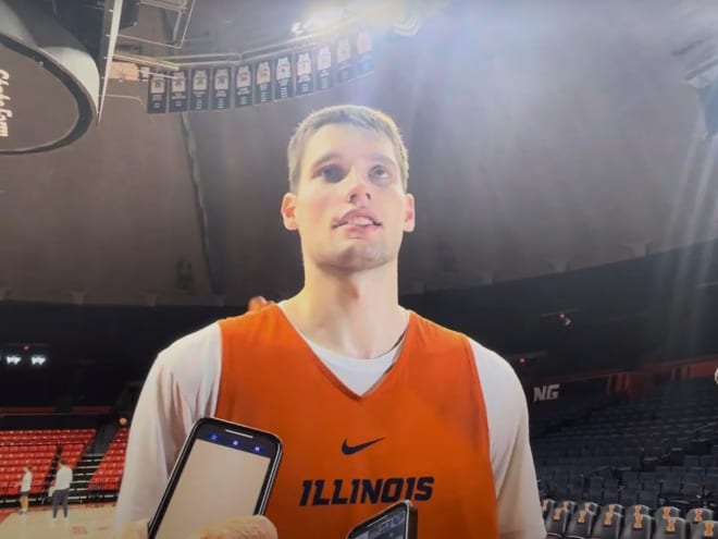 Watch:  Illini center Tomislav Ivisic post practice