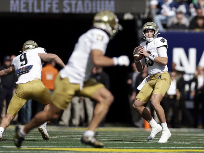 The beauty of Notre Dame's smothering of Navy is its unfinished business