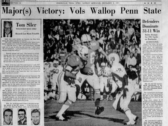 100 games in 100 days: Vols spoil Penn State’s perfect season in ‘71 finale