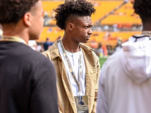 Michael "Dino" Tomlin Jr. takes in a Pitt gameday visit