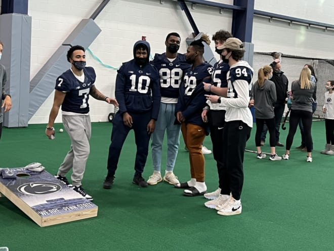 Penn State football players get into THON spirit during athletes hour