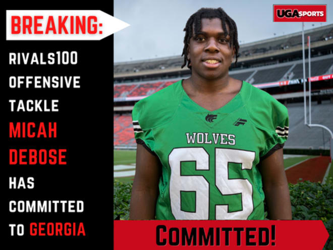 2025 Rivals100 offensive lineman Micah DeBose commits to Georgia