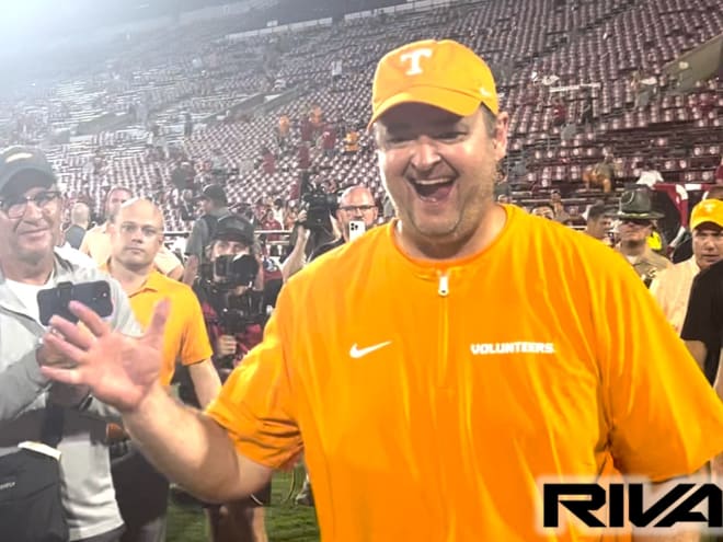 Josh Heupel, Tennessee celebrate win over Oklahoma