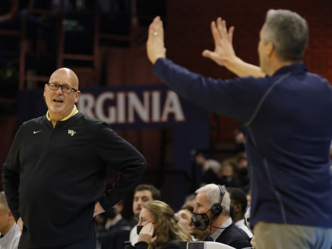 Wake Forest’s Steve Forbes reacts to Tony Bennett’s retirement