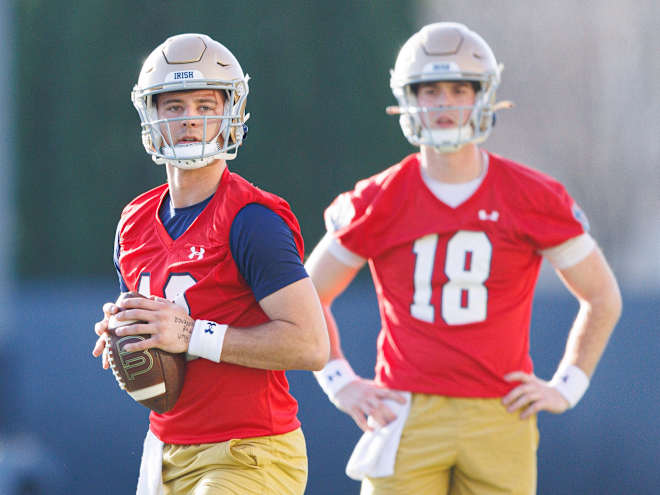 Stronger CJ Carr focuses on daily messages in Notre Dame football QB battle