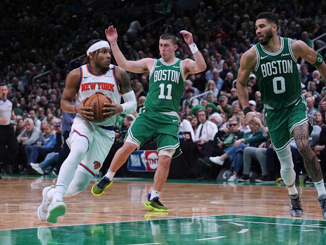 McBride's Knicks with a 2-0 series lead over Mazzulla's Celtics