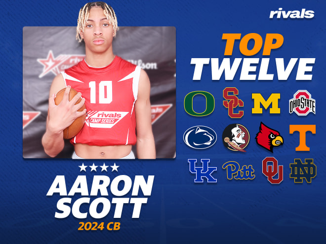 Four-star DB Aaron Scott is down to 12