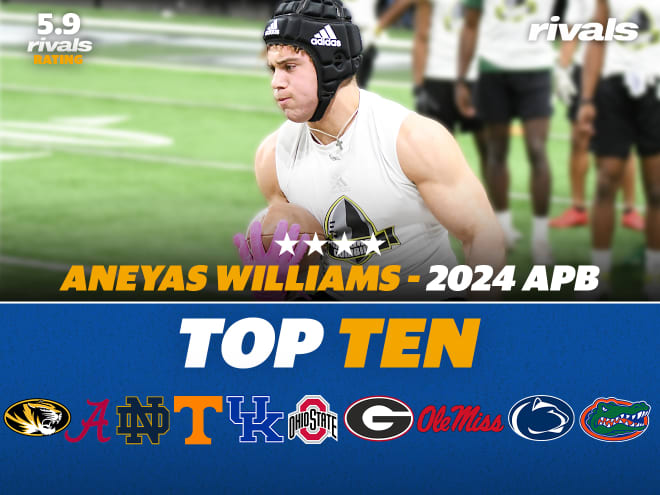 Four-star 2024 RB Aneyas Williams releases top 10