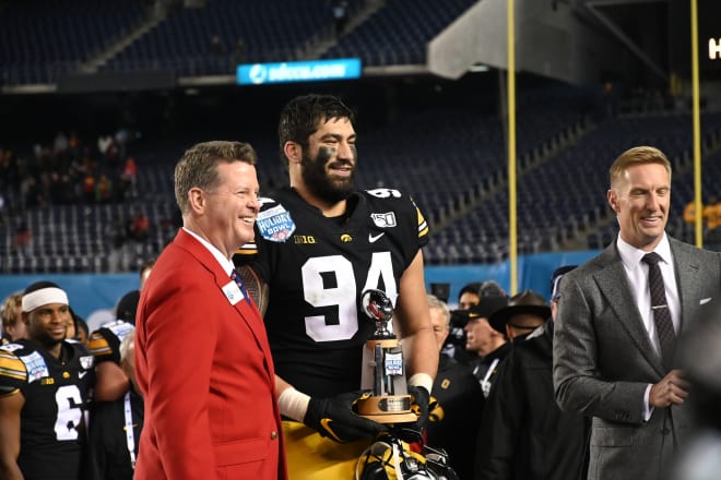 In his final game as a Hawkeye, A.J. Epenesa took home Holiday Bowl MVP honors. 