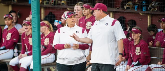 Coach Lonni Alameda is happy with the development of FSU's younger pitchers. (Mike Olivella)