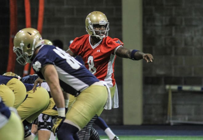 Malik Zaire continues to split reps with DeShone Kizer, who started the final 11 games in 2015.