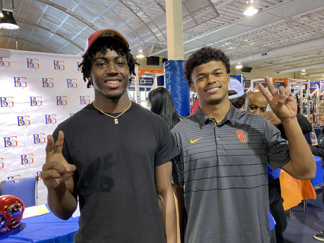 Four-star safety Zion Branch, left, and four-star cornerback Fabian Ross both signed with USC on Wednesday.