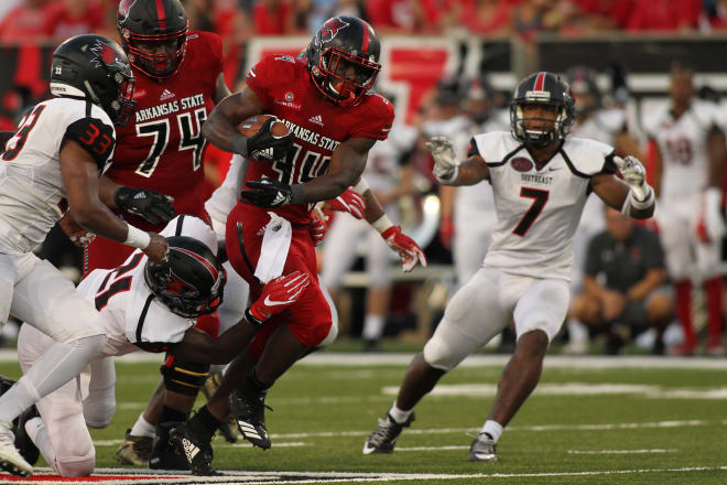 True freshman Marcel Murray had a big game for the Red Wolves.