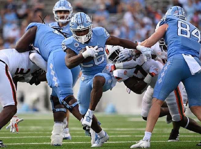 D.J. Jones ran the ball 60 times for 253 yards last season as a sophomore for the Tar Heels.