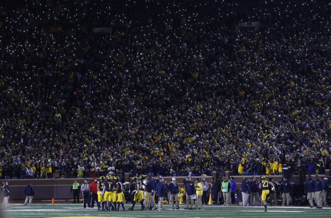 Michigan Stadium had 111,360 people in attendance to watch the Wolverines dominate Wisconsin.