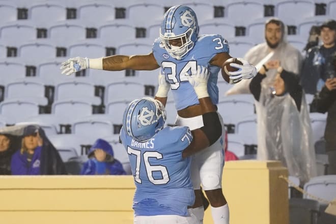 Brooks has played 27 snaps at running back for UNC and has one touchdown.