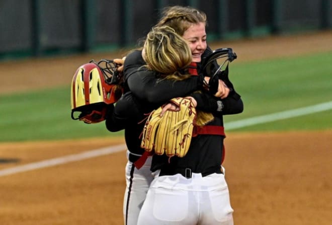 Kathryn Sandercock pitched a complete=game, two-hit shutout on Thursday night to lead FSU to a 1-0 victory over LSU in the Super Regional.