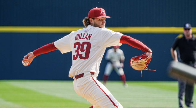 Arkansas LHP Hunter Hollan recorded a quality start in Sunday's win over Wright State.
