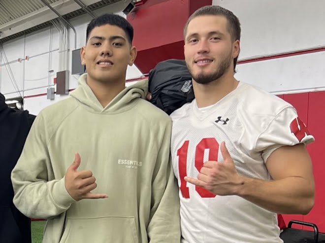 Junior outside linebacker Anelu Lafaele (left) is still a top priority for the Badgers. 