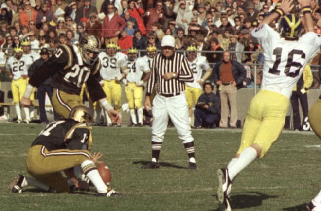 Rock Supan started 25 games in his career for the Boilermaker defense,  but might be best known for his game-winning field goal to defeat No. 1 Michigan in 1976.
