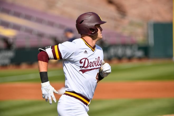 ASU baseball scores a run with the help from the home plate umpire