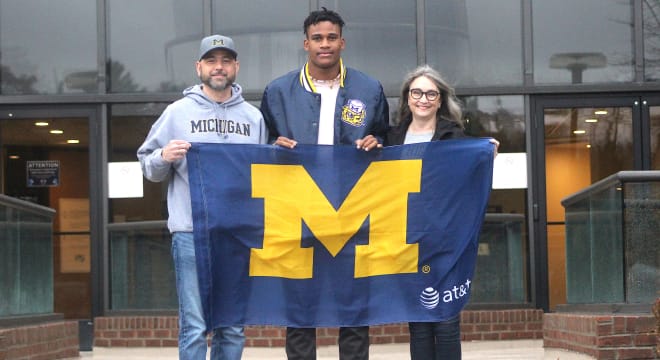 Rivals100 linebacker Junior Colson is committed to Michigan Wolverines football recruiting, Jim Harbaugh.