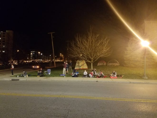 Students started lining up for the IU-UNC game nearly 30 hours before tip.