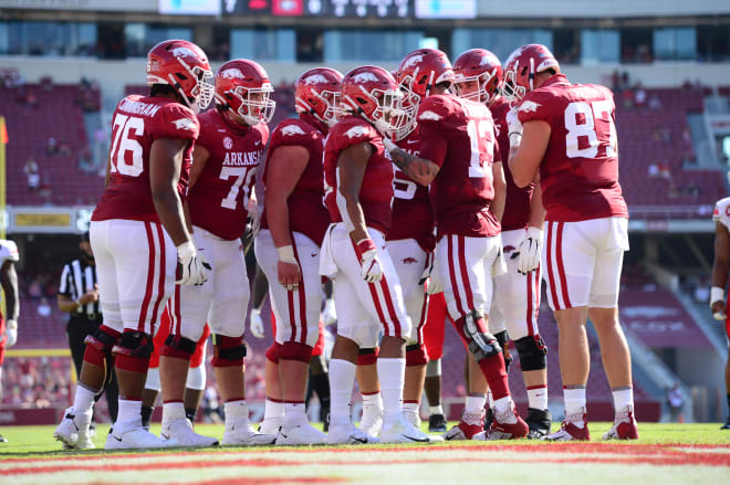 Arkansas' offense is focusing on pre-snap alignment this week at practice.