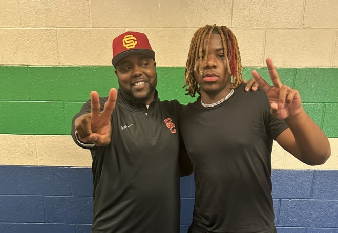 USC defensive line coach Eric Henderson visited Trajen Odom earlier in the year, and the 2025 prospect was on campus this weekend.