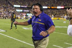 LSU head football coach Ed Orgeron feels his program is riding a wave of momentum from the Tigers' 10-win 2018 season