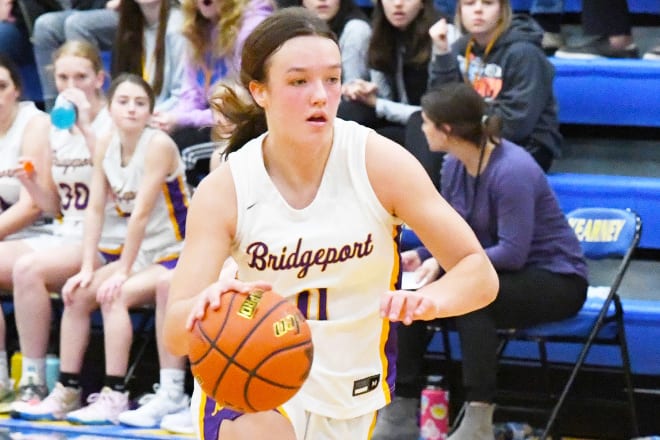 Among the top title contenders in Class C-2 is Bridgeport, again led by all-state guard Olivia Loomis-Goltl (11).