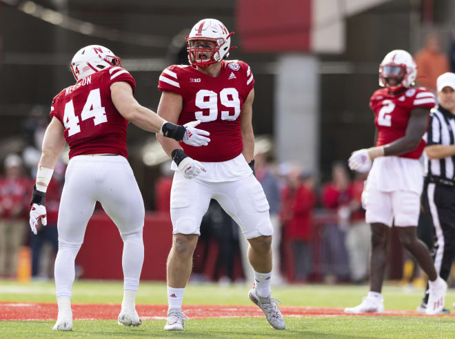 Nebraska defensive lineman Ty Robinson (#99).