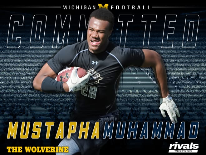 Four-star tight end Mustapha Muhammad is commitment No. 15 in U-M's 2018 class.