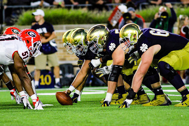 Georgia's defense limited Notre Dame to 265 yards total offense, 55 rushing, in the Bulldogs' 20-19 win.