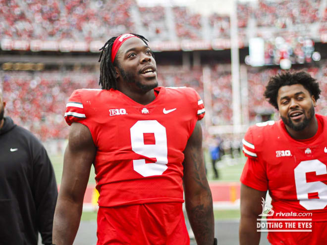 Ohio State defensive end Zach Harrison is perhaps the most intriguing prospect in the Buckeyes' 2023 draft class. (Birm/DTE)