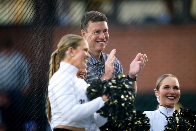 Byington at Hawkins Field after being introduced.