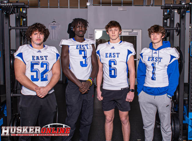 Lincoln East football players at HuskerOnline's In-State tour