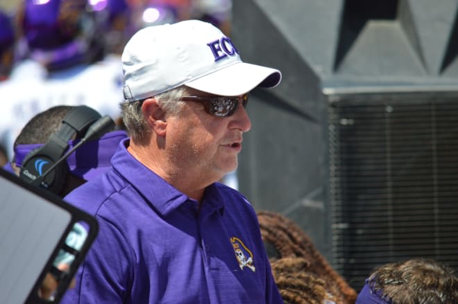 Veteran ECU offensive coordinator Donnie Kirkpatrick's offense faces a big test vs UCF in the season opener.