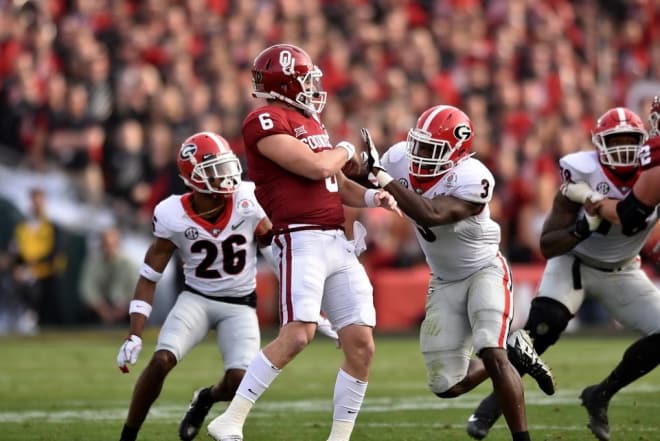 After a strong first half, Georgia got to Baker Mayfield in the second.