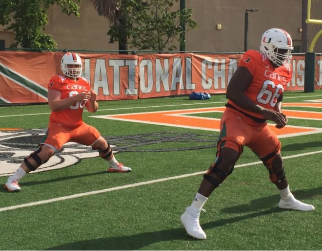 Linder and Odogwu suited up to stretch with the team today for the first time this spring
