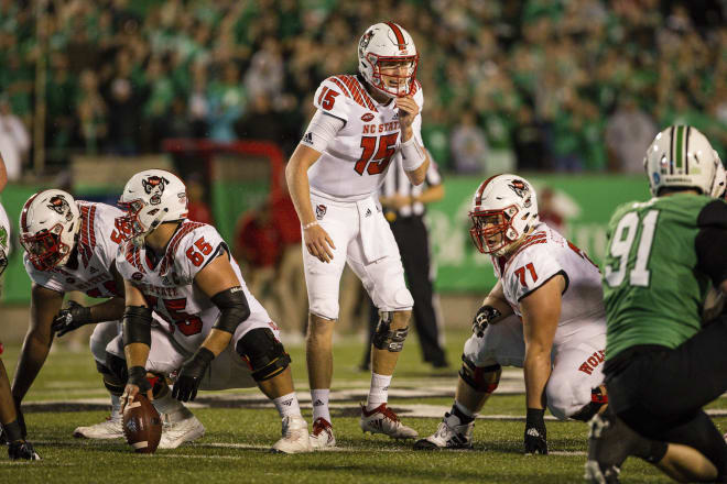 Sixth-year senior quarterback Ryan Finley has excelled behind a strong offensive line.