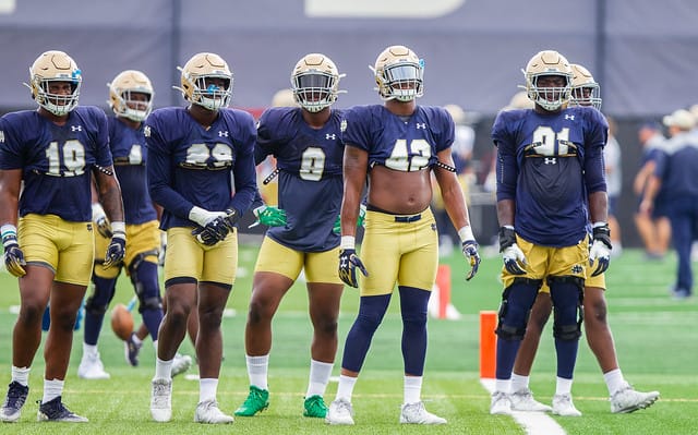 The defensive end position, led by Julian Okwara (42), is deep, experienced and probably the team’s top strength.