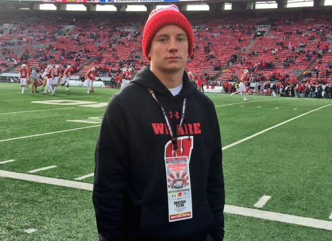 Brayden Flynn on an unofficial visit to Wisconsin in late 2016