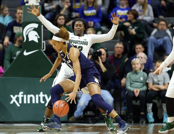 Junior Brianna Turner scored 19 points, grabbed seven rebounds and blocked five shots in the win at Michigan State.