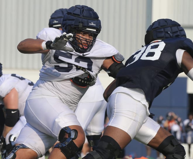 Offensive tackle McKale Boley feels far more comfortable now versus this point a year ago.